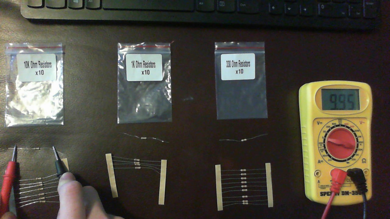 testing 10k Ohm resistor